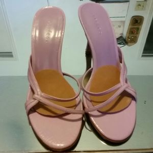 Pink high heeled heels